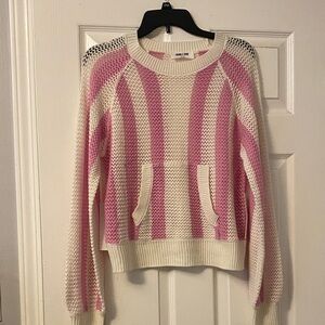 Double Zero Pink and Cream Striped Sweater